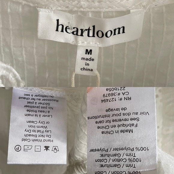 HEARTLOOM Button Front Long Sleeve Blouse
Ivory White Cream M - Picture 8 of 8